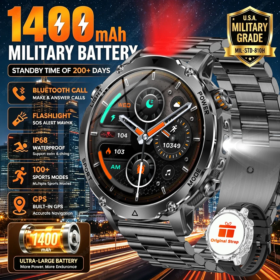 Power Tools Brands - Brand+1400mAh Big Battery Smartwatch Men 1.7