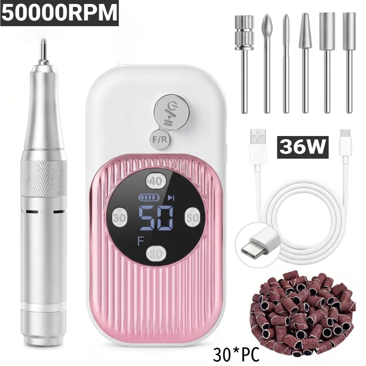 Power Tools Excel - 50000RPM High-Speed Electric Nail Drill for